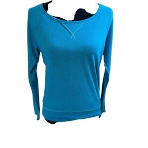 Hollister Blue Cotton Long Sleeve Tee Y2K